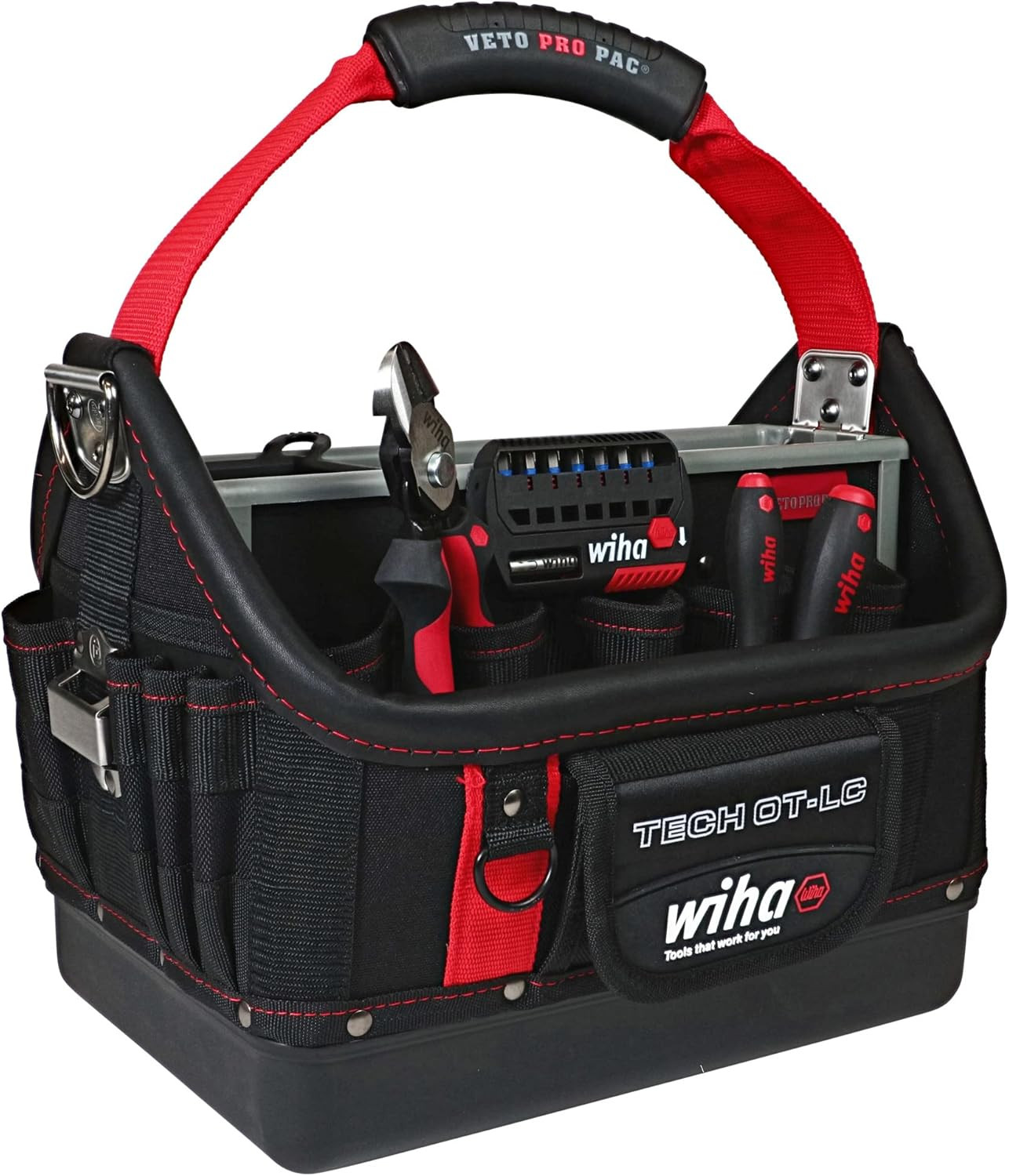 91239 11 Piece Veto Redstripe TECH OT-LC Open Tote Tool Kit