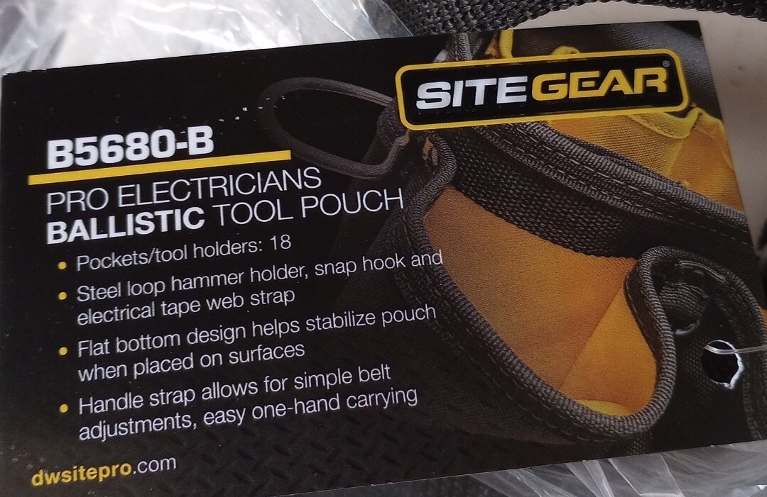Sitegear 18 Pockets/Tool Holder Pro electricians ballistic tool pouch 51-B5680-B