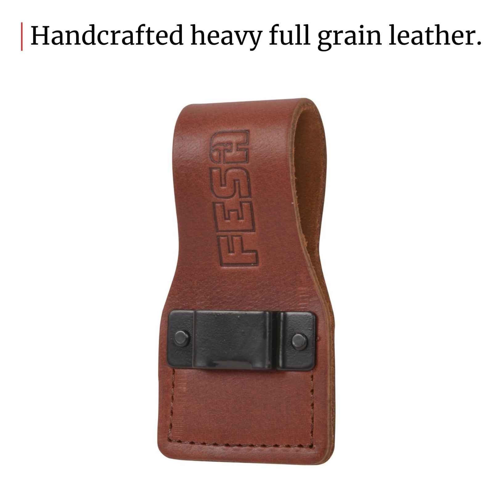 Leather Tape Measure Holder for Tool Belt – Heavy Duty, Fits 3 Belts