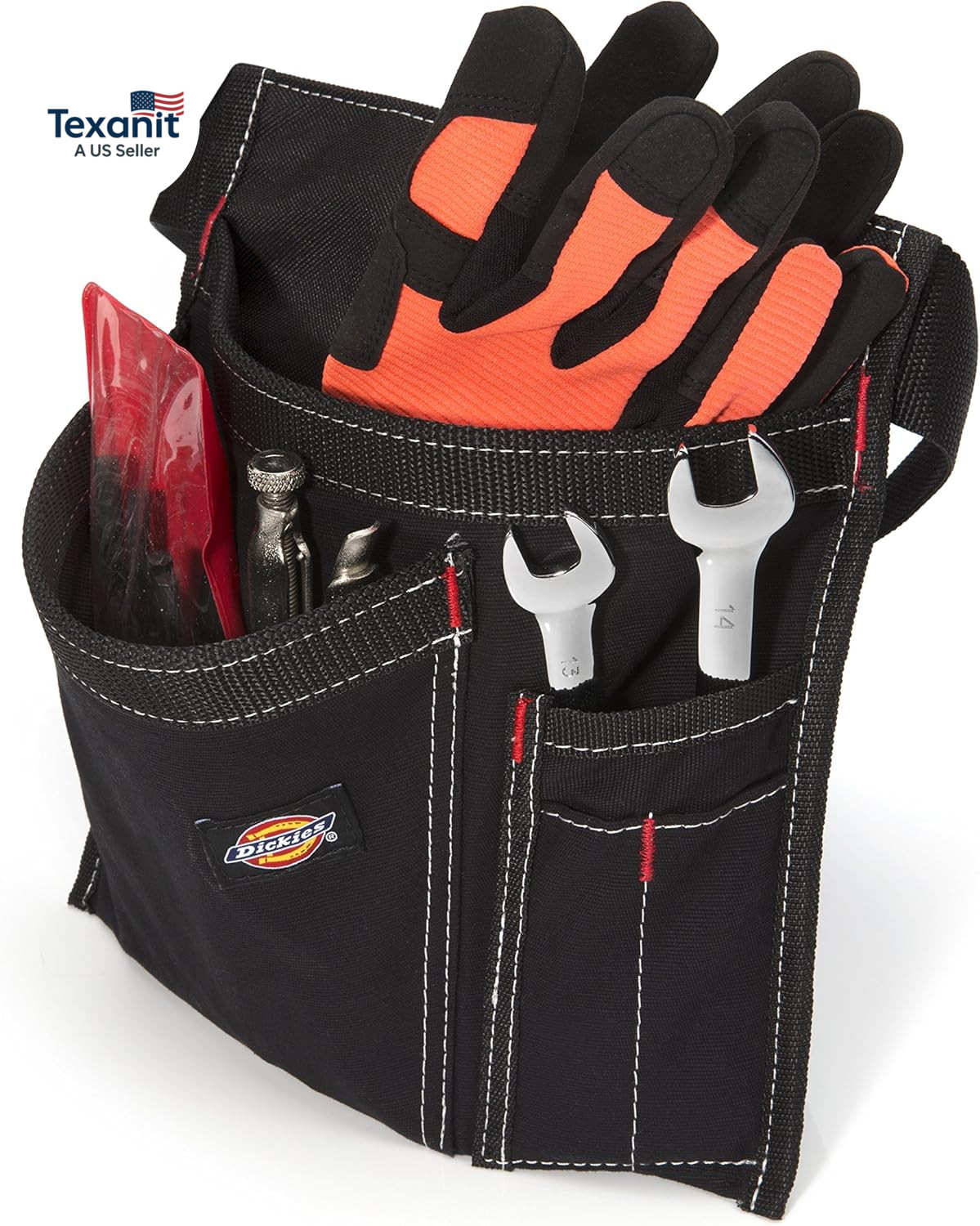 5-Pocket Single Side Tool Belt Pouch/Work Apron, Durable Canvas Construction, Ad