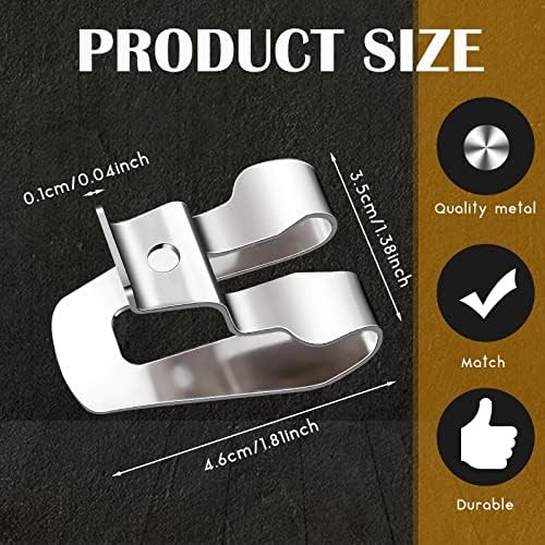 4pc 304 Stainless Steel Belt Clip Hook Tool Holder with Screws for Power Drill