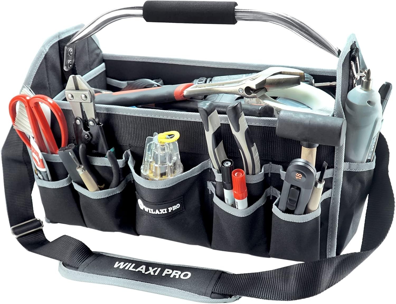 20in Tool Bags For Men Heavy Duty, 22 PCS Pockets Tool Bag Organizer