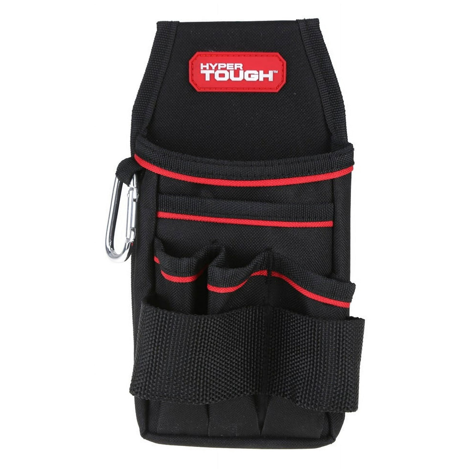 Heavy-Duty Tool Pouch Organizer with Multiple Pockets Black 600D Polyester
