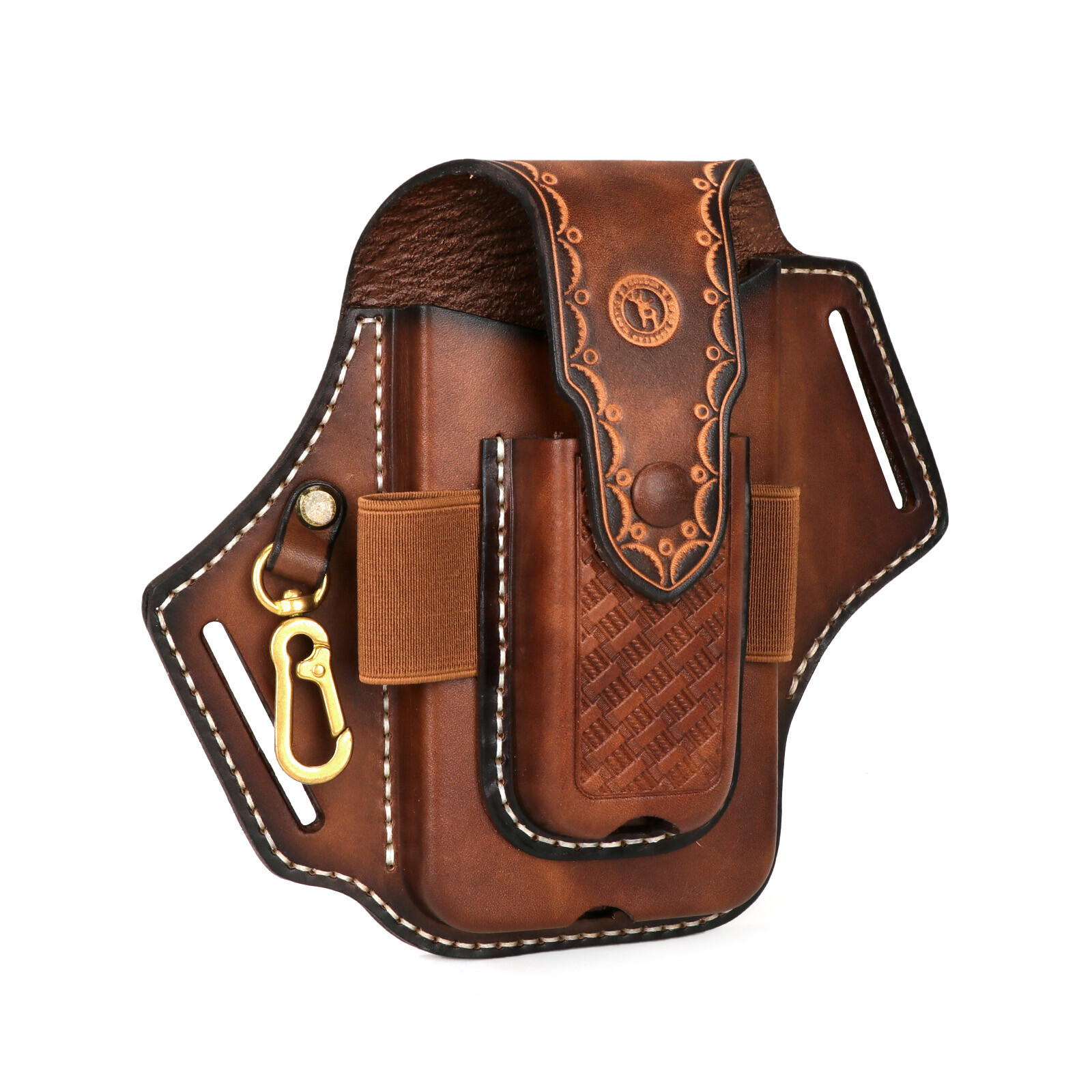 Tourbon Leather EDC Multitool Carry Sheath Belt Holster Pen Pouch Phone Case