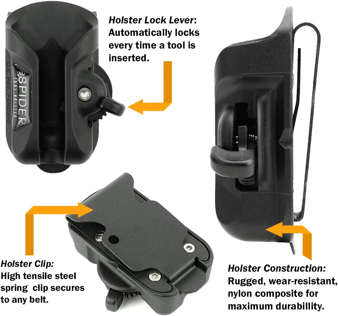 Tool Holster – Self Locking, Quick Draw, Universal Tool Holder – Clips onto Any