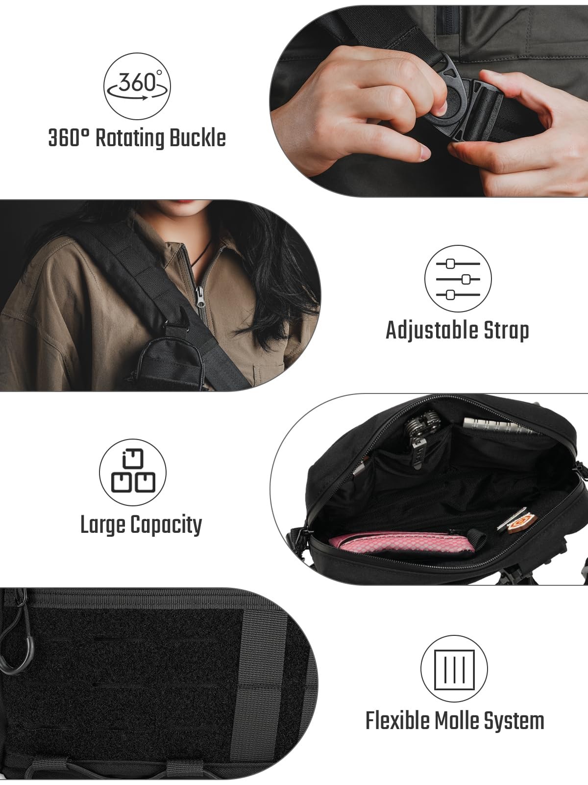 Tactical_Geek Tacticalgeek Crossbody Shoulder Bag Nylon Multipurpose Daypack