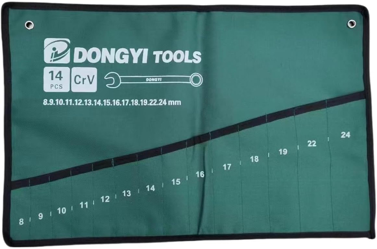 Wrench Roll Up Pouch 2 Pack Canvas Tool Organizer for Metric Wrenches