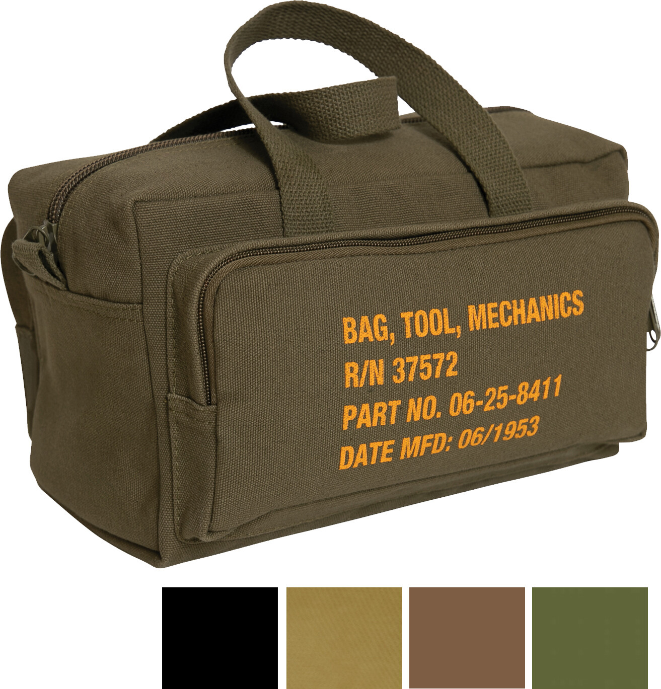 Canvas Mechanics Tool Bag Stamped Stencil w/Heavy Duty Zip Pockets 11″ x 7″ x 6″