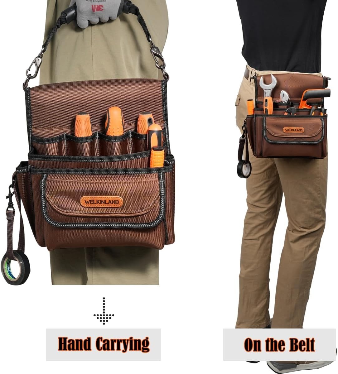 WELKINLAND 10-Pockets Electrician Pouch Tools Belts Heavy Duty