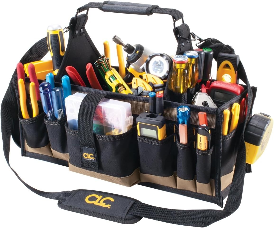 Durable CLC 1530 Tool Carrier – 43 Pockets, Includes Parts Tray, Tape Strap