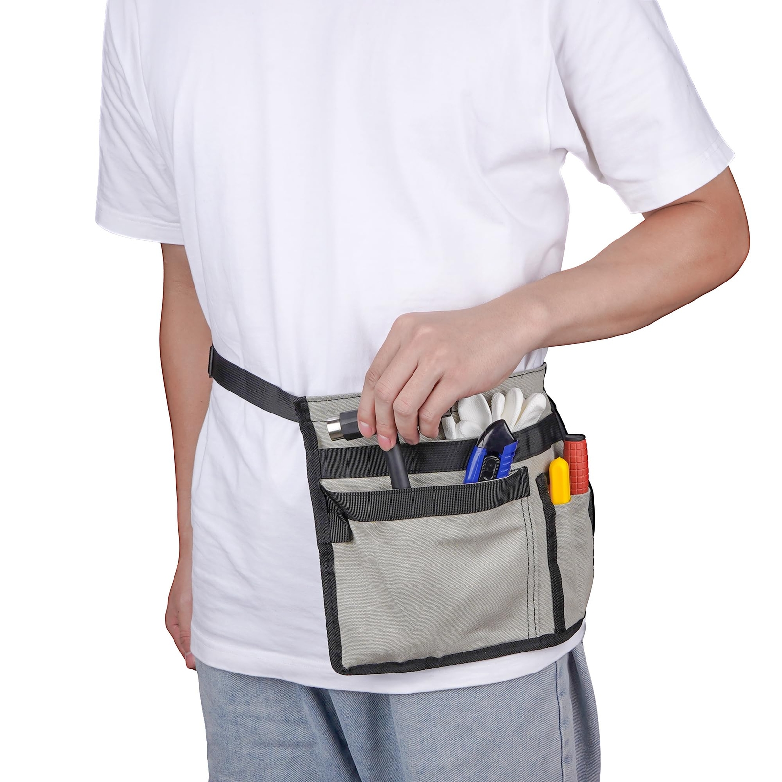 Tool Pouch Belt Utility Belt Bag with 5 Pockets Tool Apron Pouch Garden Tool …
