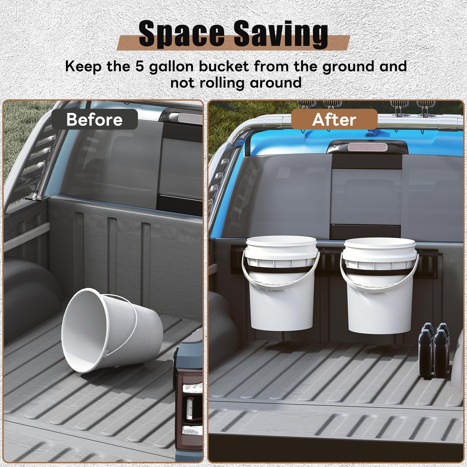 2 Pcs Track 5 Gallon Bucket Holder Wall Mounted Bucket Hanger Track Heavy Dut…