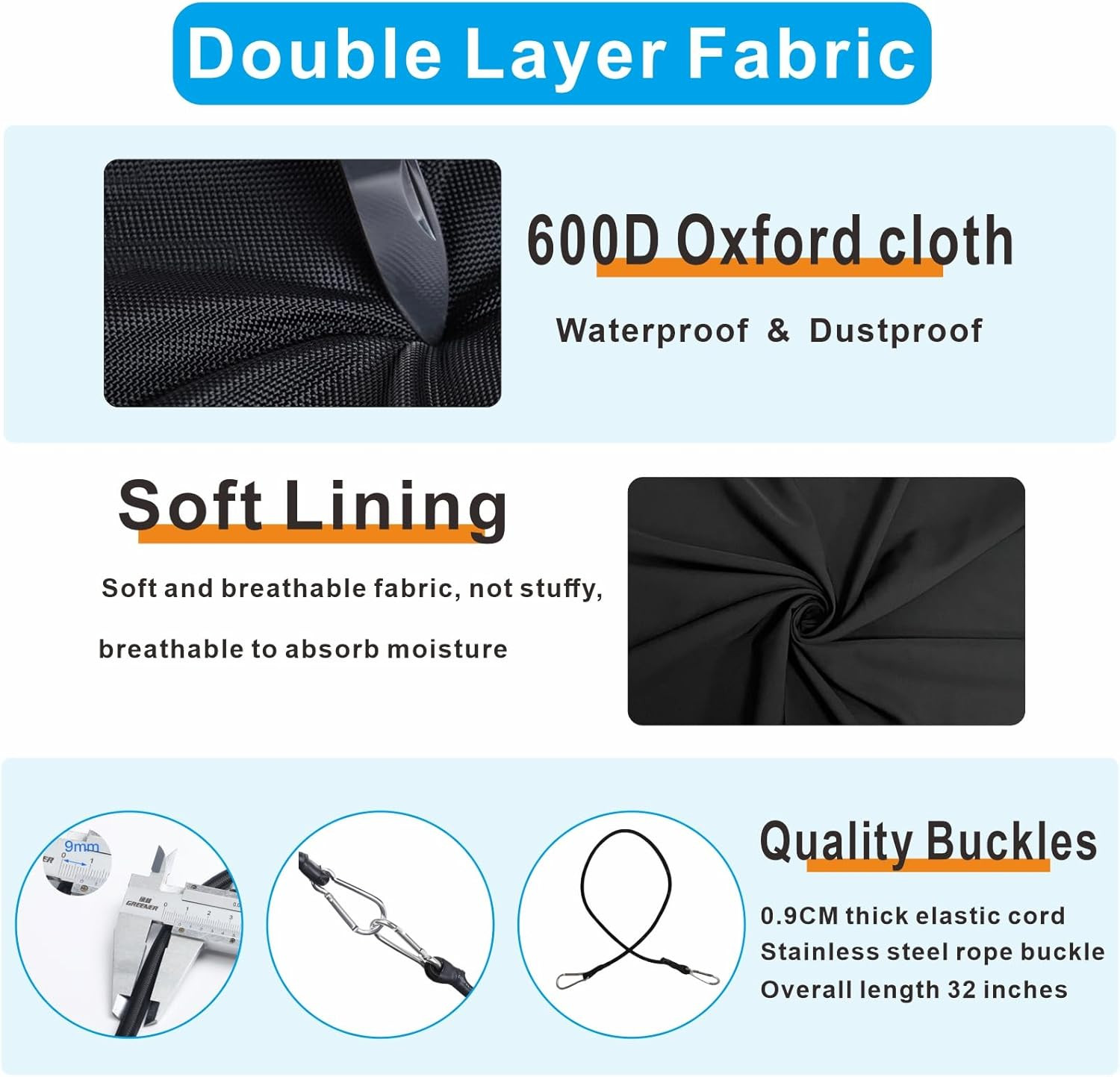 Bucket Truck Cover – Double Layer Oxford Cloth, Fits 1 Man Vinyl Bucket, 28″ X 3