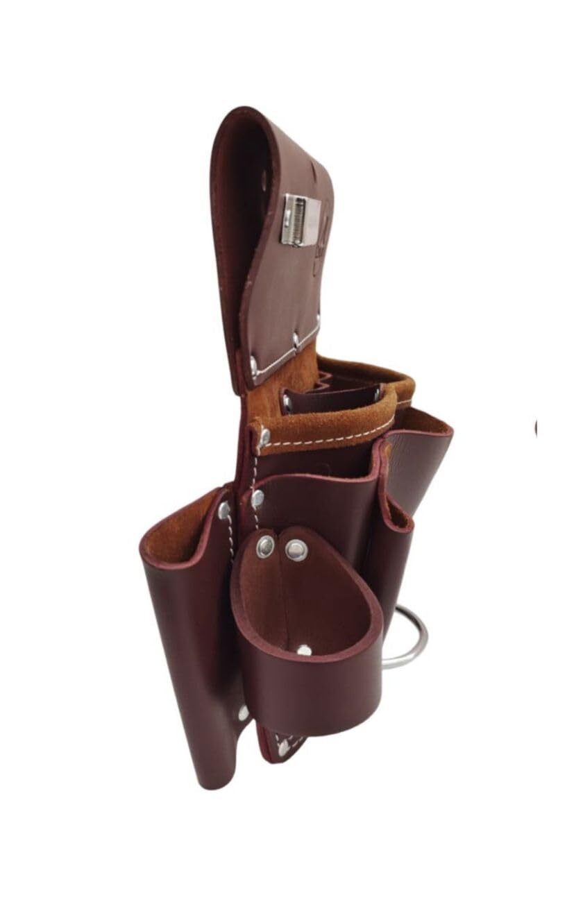 20-233 11 Pocket Pro Leather for Right Hand Drywall Pouch Cherry