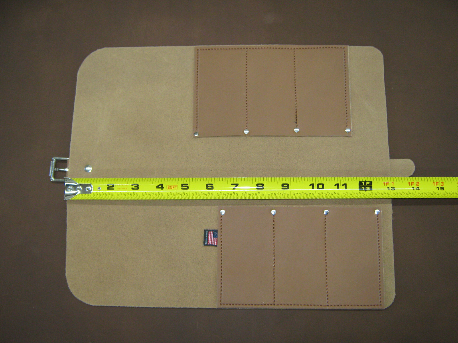 6 POCKET LEATHER TOOL ROLL. With Ramelson pencil Made in USA.