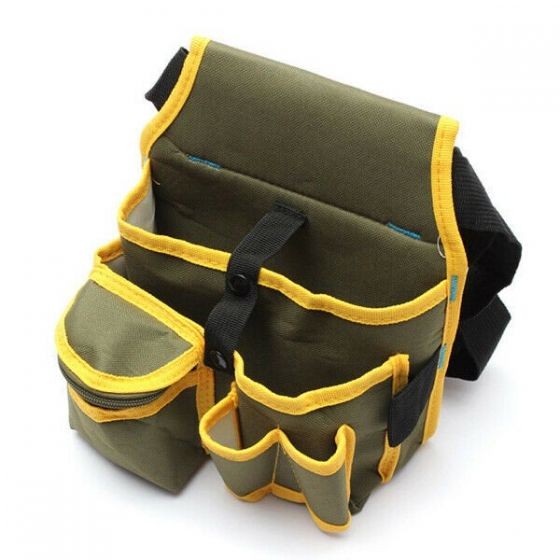 Electrician Waist Tool Belt Pouch Canvas Holder Bag with Hammer Loops