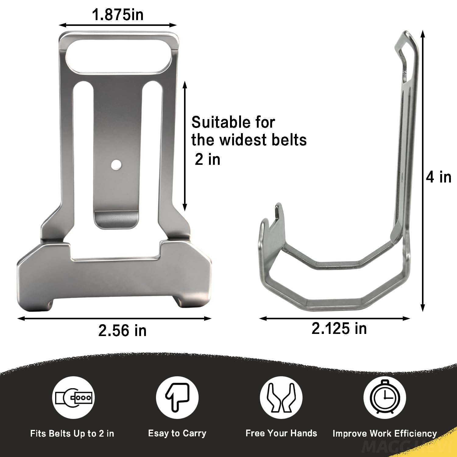 [] Hammer Holder for Belt, Stainless Steel Hammer Loop Fit up to 2″ Tool Belt…