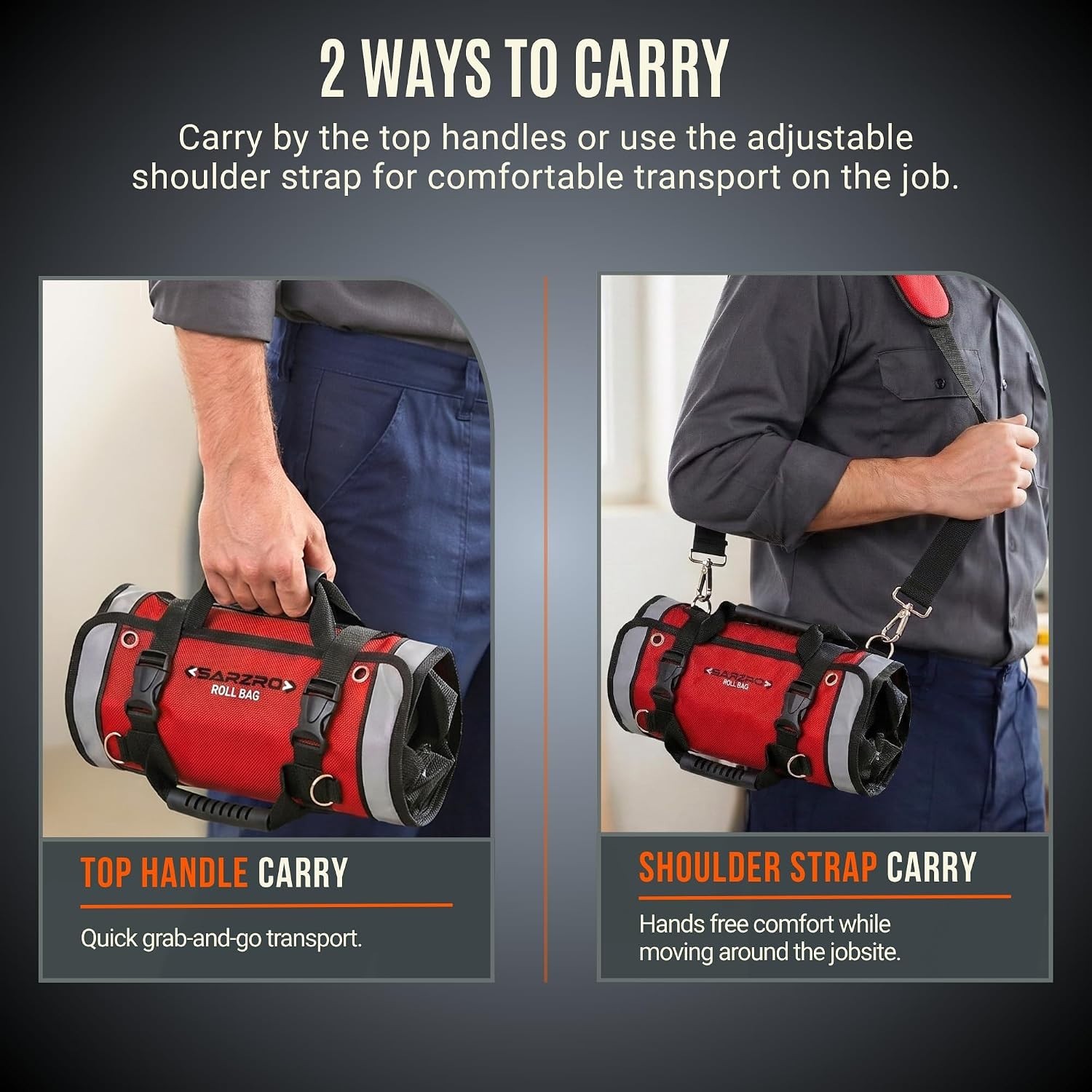 Roll Up Tool Bag Organizer, Folding tool bag, 1680D Polyester Tool Pouch with…