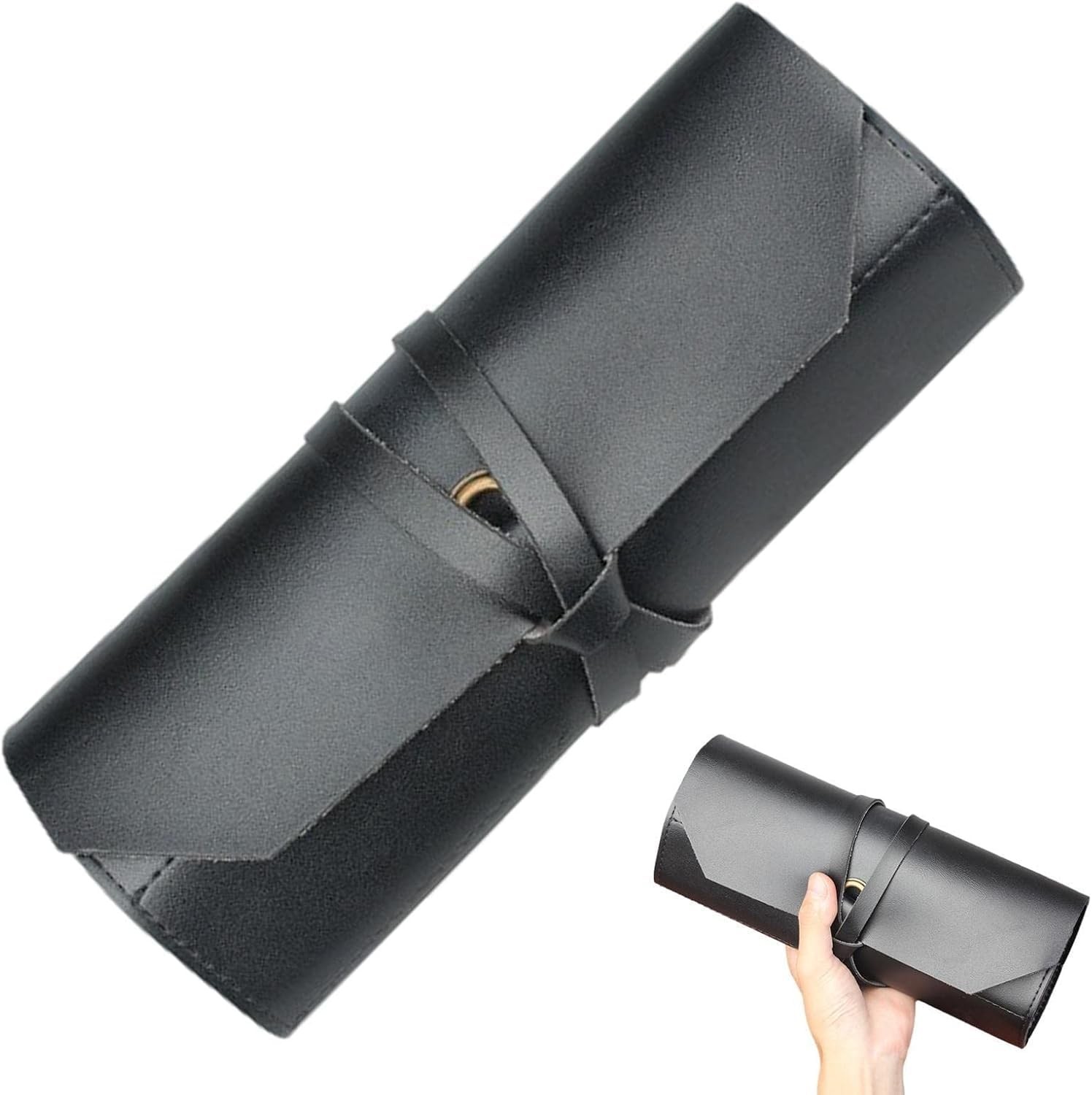 Leather Tool Roll Pouch 10 Slots Portable Carrying Case Full Grain Skin