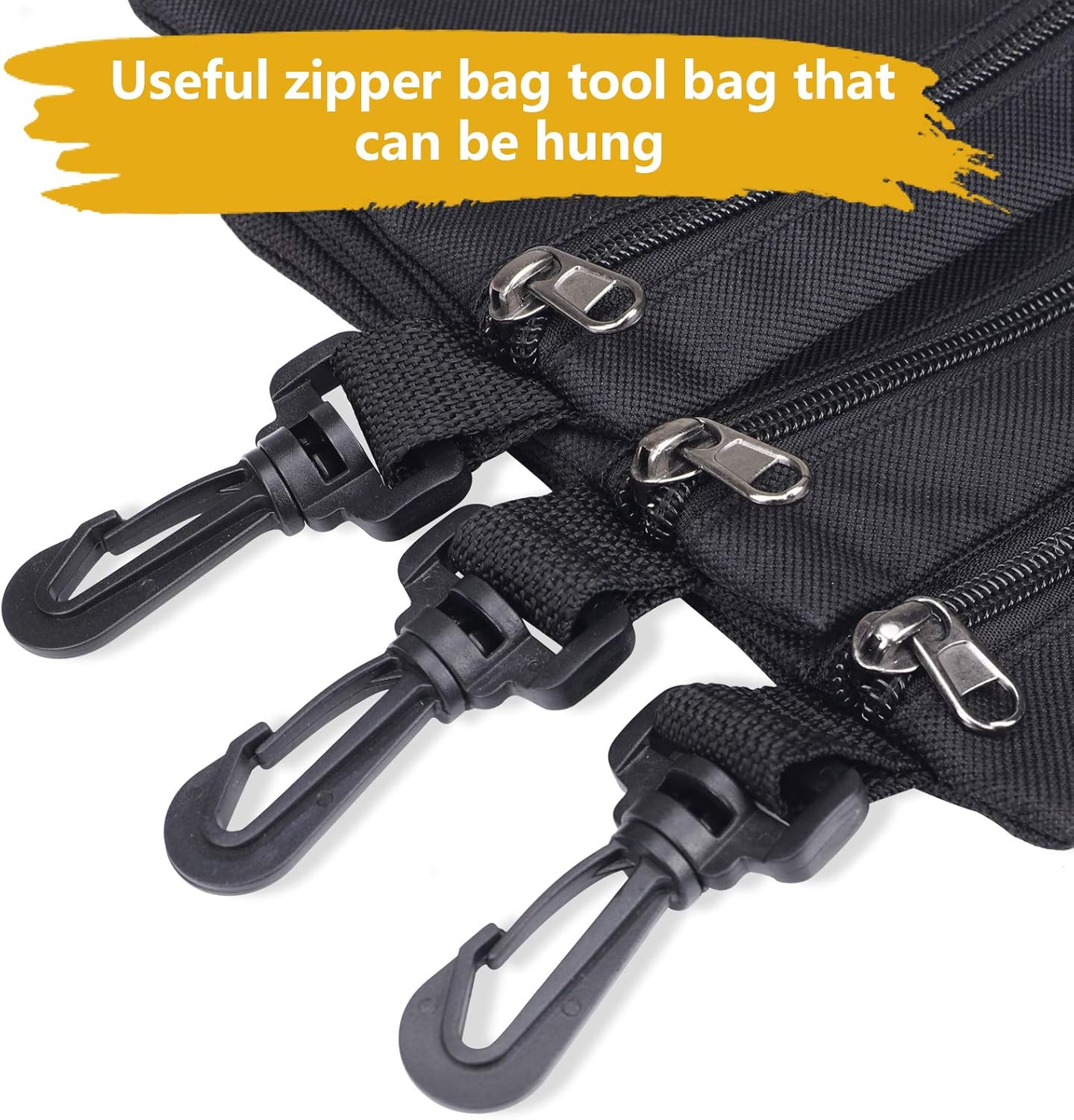 3 Pack Small Zipper Tool Pouch Bags Heavy Duty 600D Oxford Waterproof Multipurpo