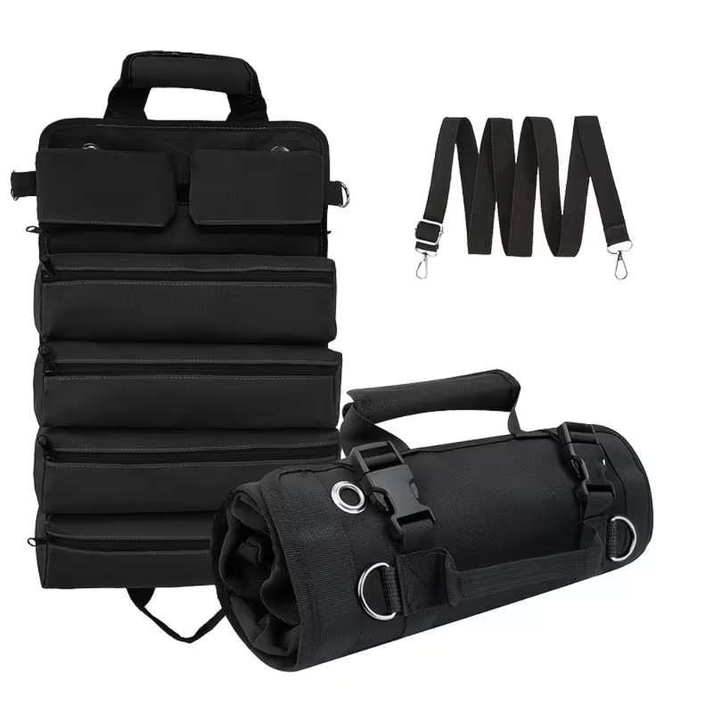 Heavy Duty Roll Up Tool Bag – Waterproof Organizer for Electricians & Mechanics