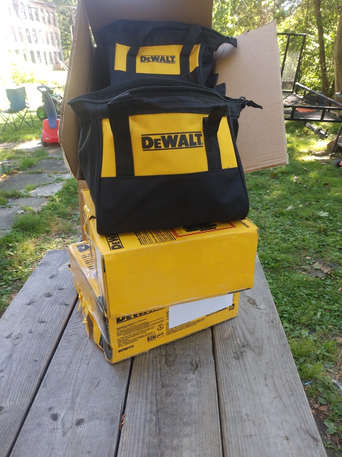 New Small 9″X9″X6″ Inch New Dewalt Tool Bag Carrying Tote Bag Nos Canvas Zip Up