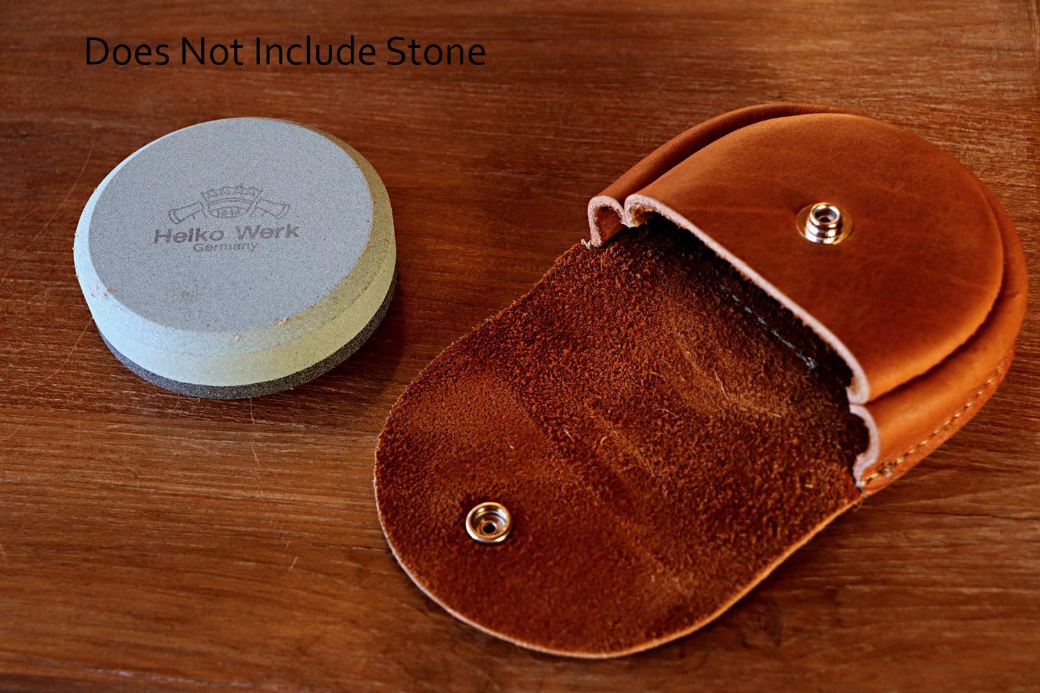1844 Helko Werk Germany Leather Pouch for Sharpening Stone Genuine Full Grai…