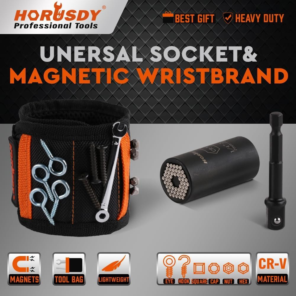 Pulsera Magnetica y Dado Universal 7-19mm Regalo para Hombre Herramientas de DIY
