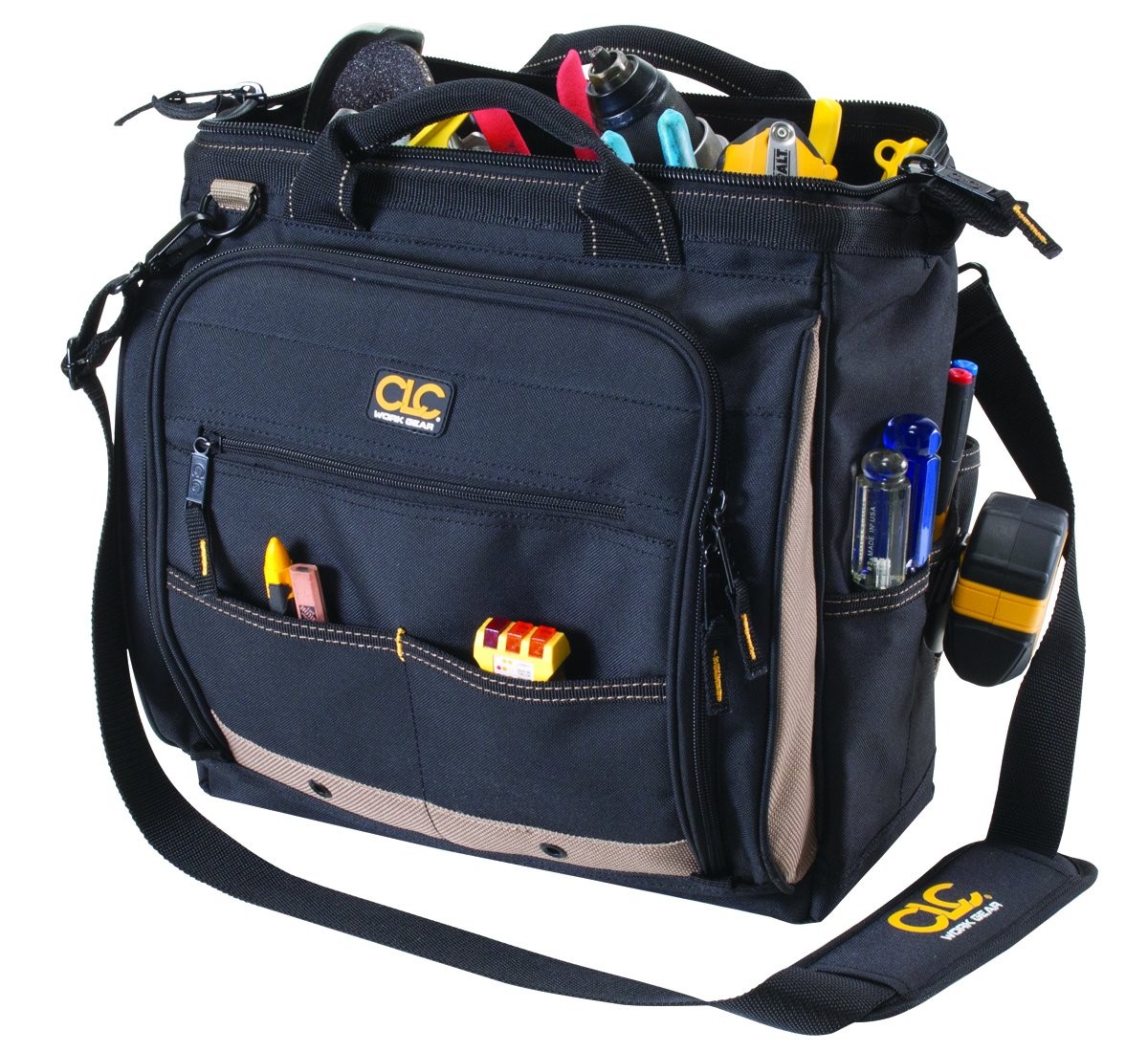 Custom Leathercraft1537 Multi-Compartment Tool Carrier 30 Pocket 13 In.