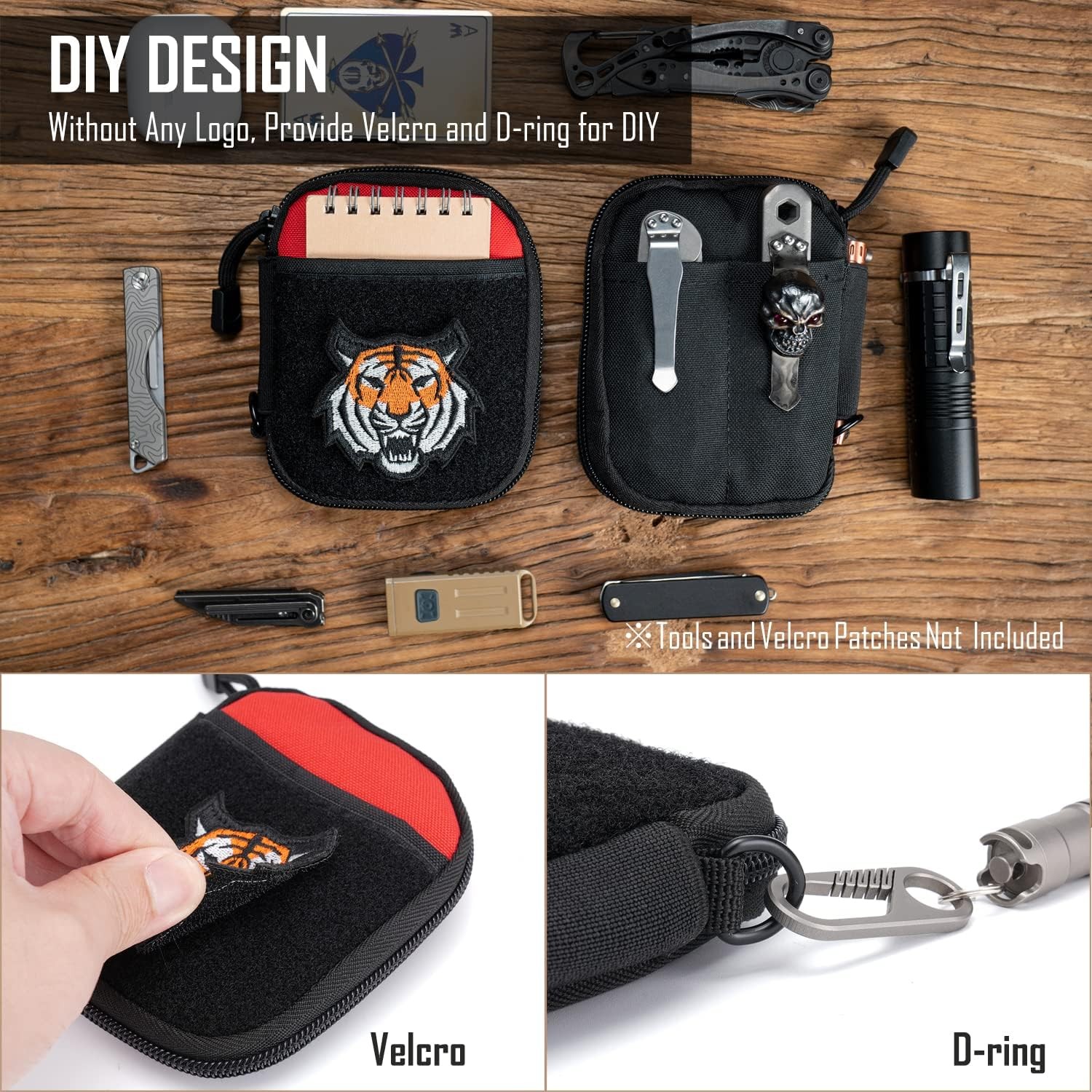 SP1 EDC Pouch, Pocket Organizer, Mighty Pouch for Men, EDC Bags with Patches …
