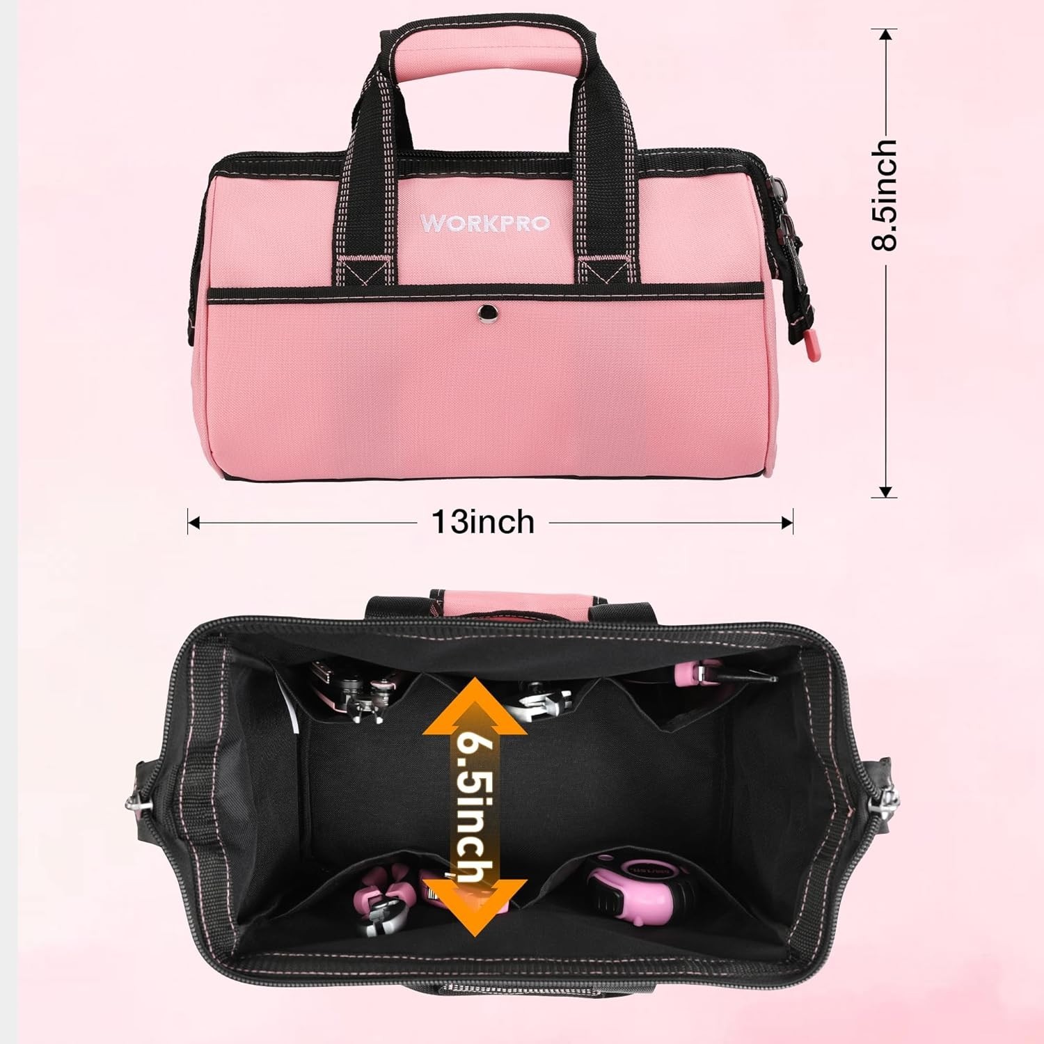 Stylish 13-Inch Pink Tool Bag with Padded Handle – Ultimate Storage Solution