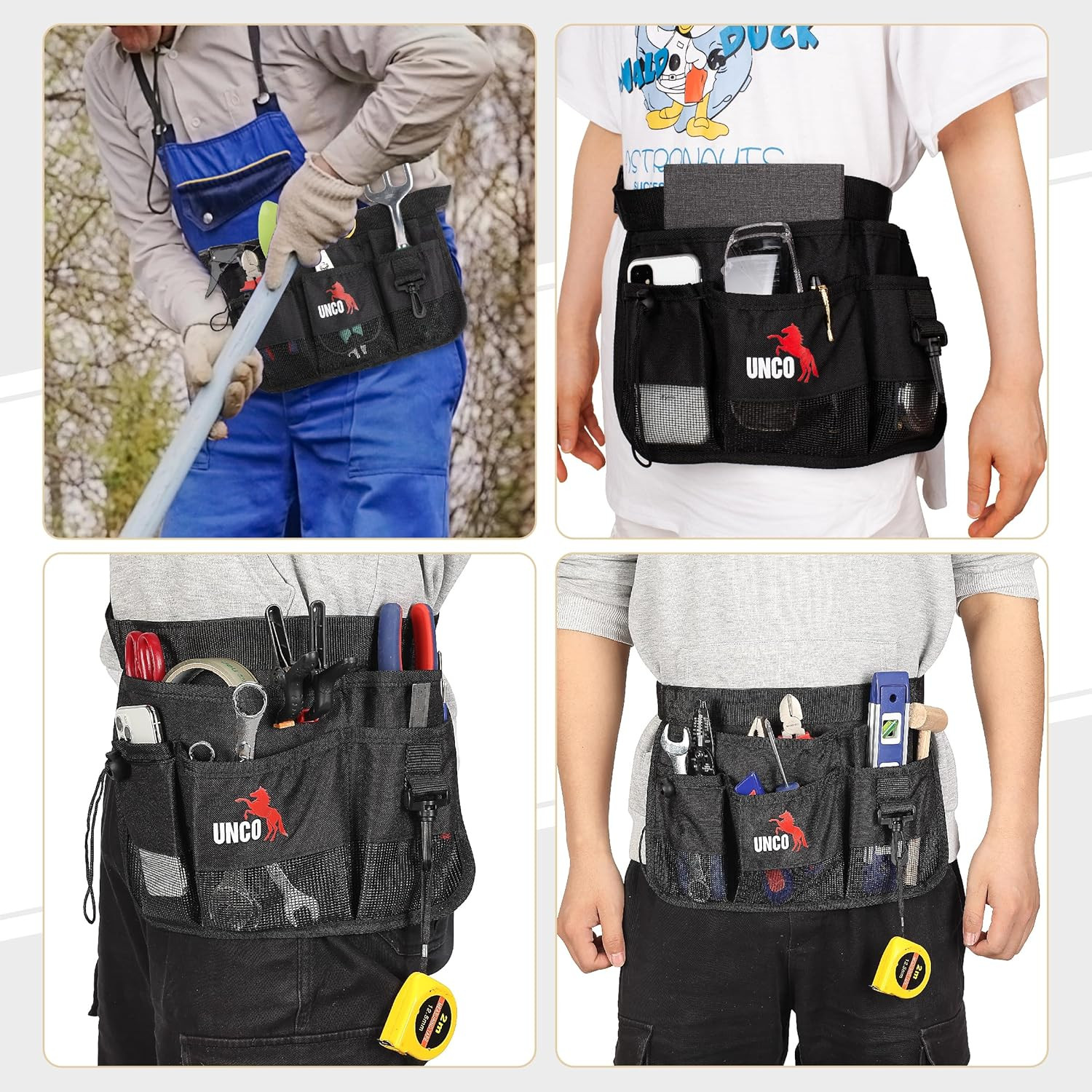 – Gardening Belt, Garden Tool Belts for Men, Waist Apron with Pockets, Construct