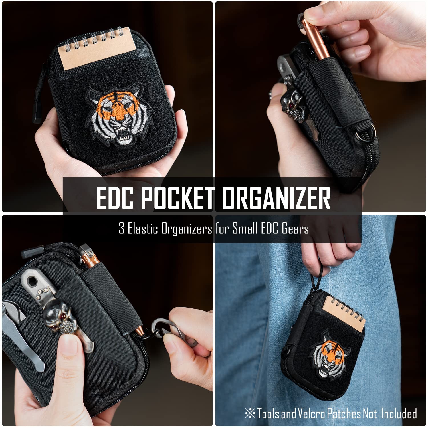 SP1 EDC Pouch, Pocket Organizer, Mighty Pouch for Men, EDC Bags with Patches …