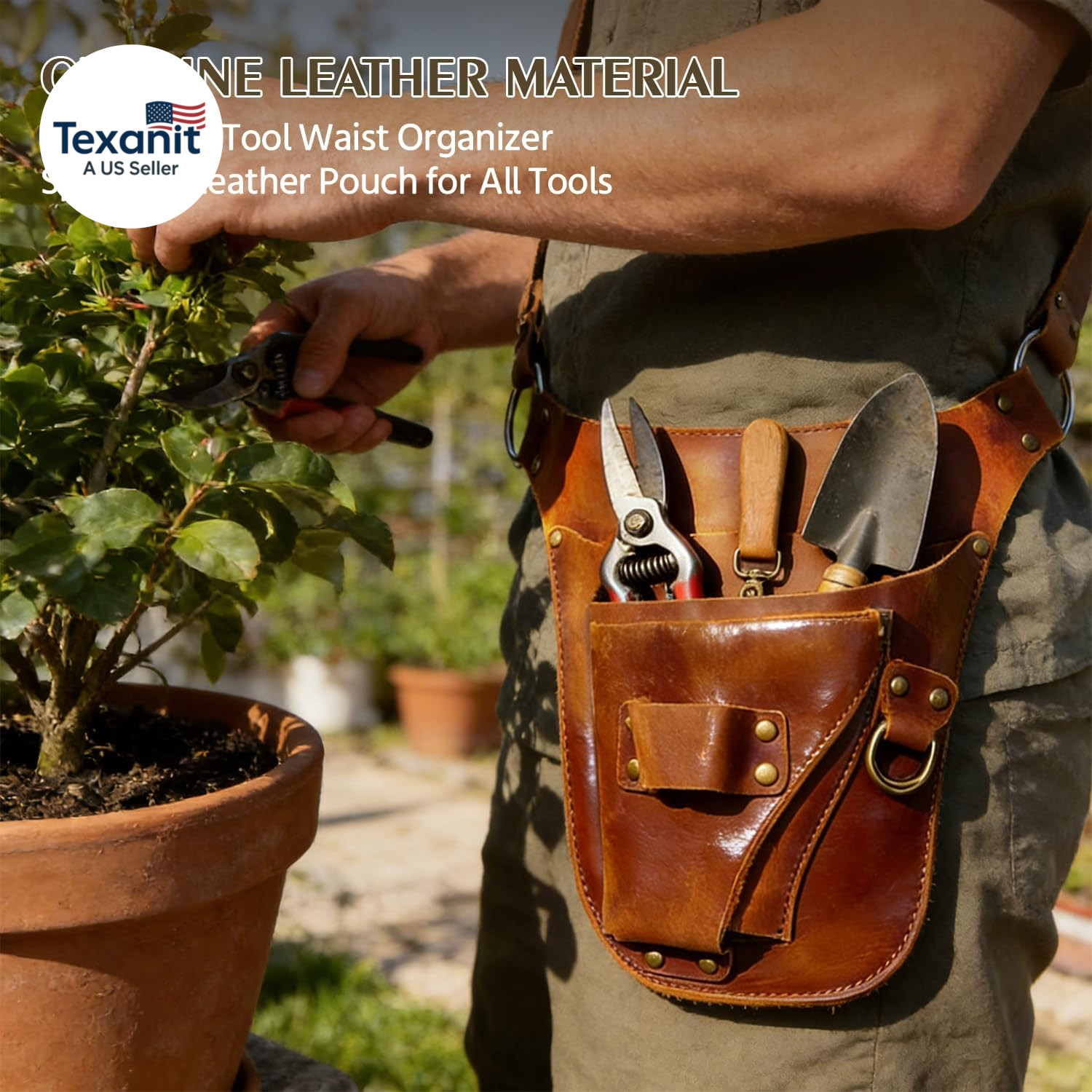 Leather Garden Tool Belt – Gardening Gifts for Women – Utility Belt -Gift for Ga