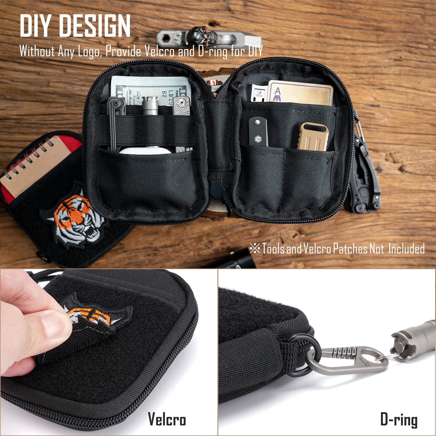 SP1 EDC Pouch, Pocket Organizer, Mighty Pouch for Men, EDC Bags with Patches …