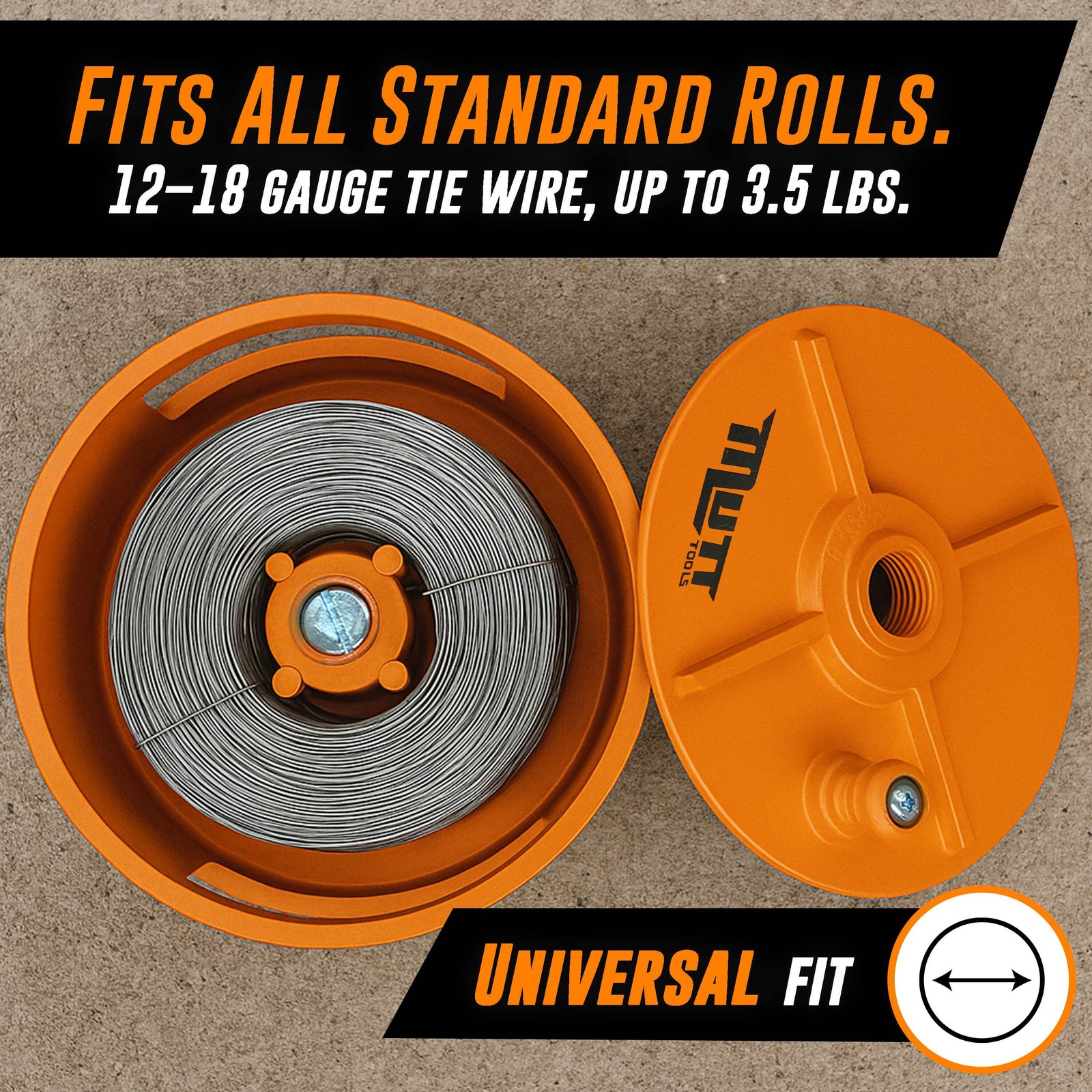 Aluminum Tie Wire Reel with Belt Loops – Fits 12–18 Gauge Tie Wire Rolls
