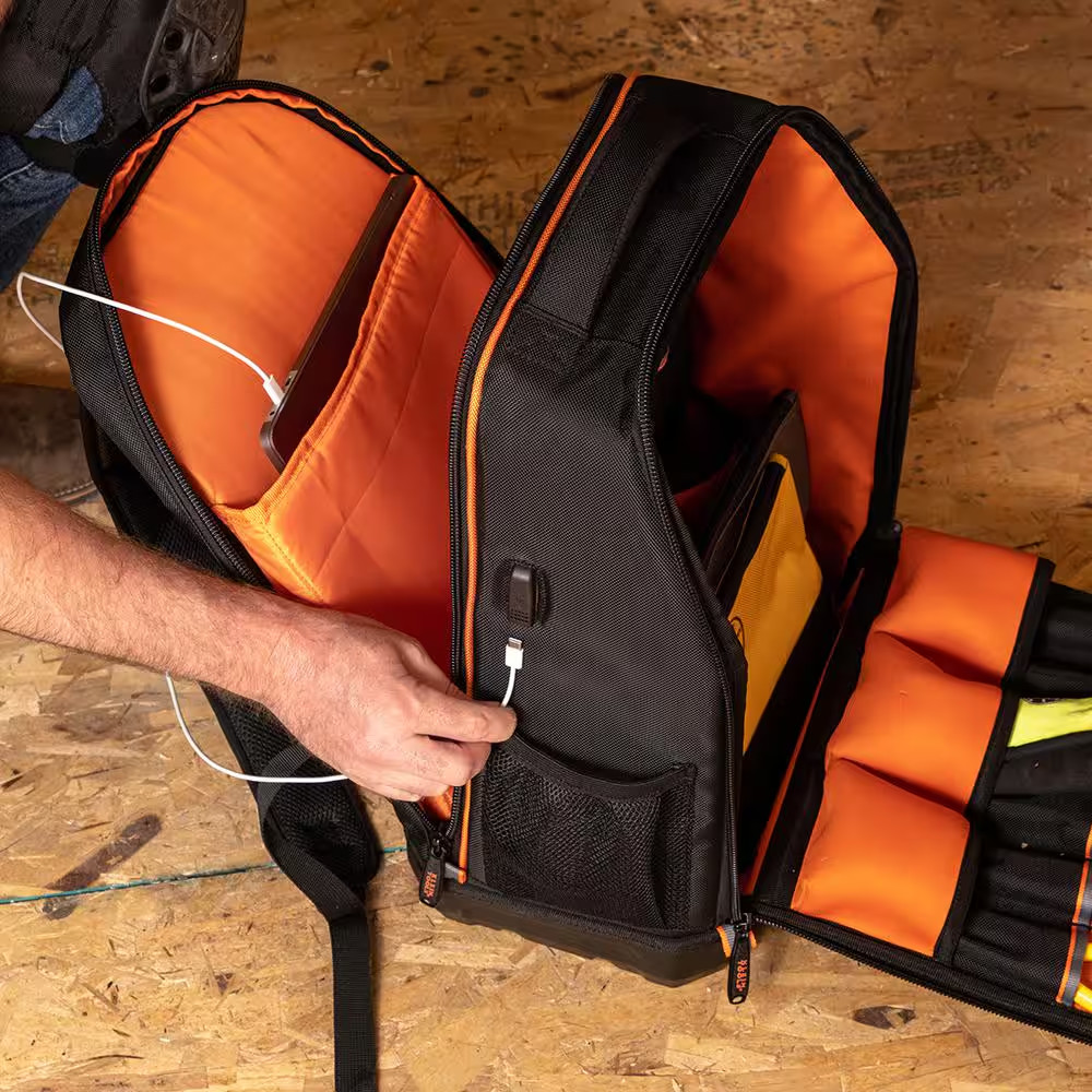 Tradesman Pro 20 in. XL Tech Tool Bag 28 Pockets Back Pack With Zipper Nylon