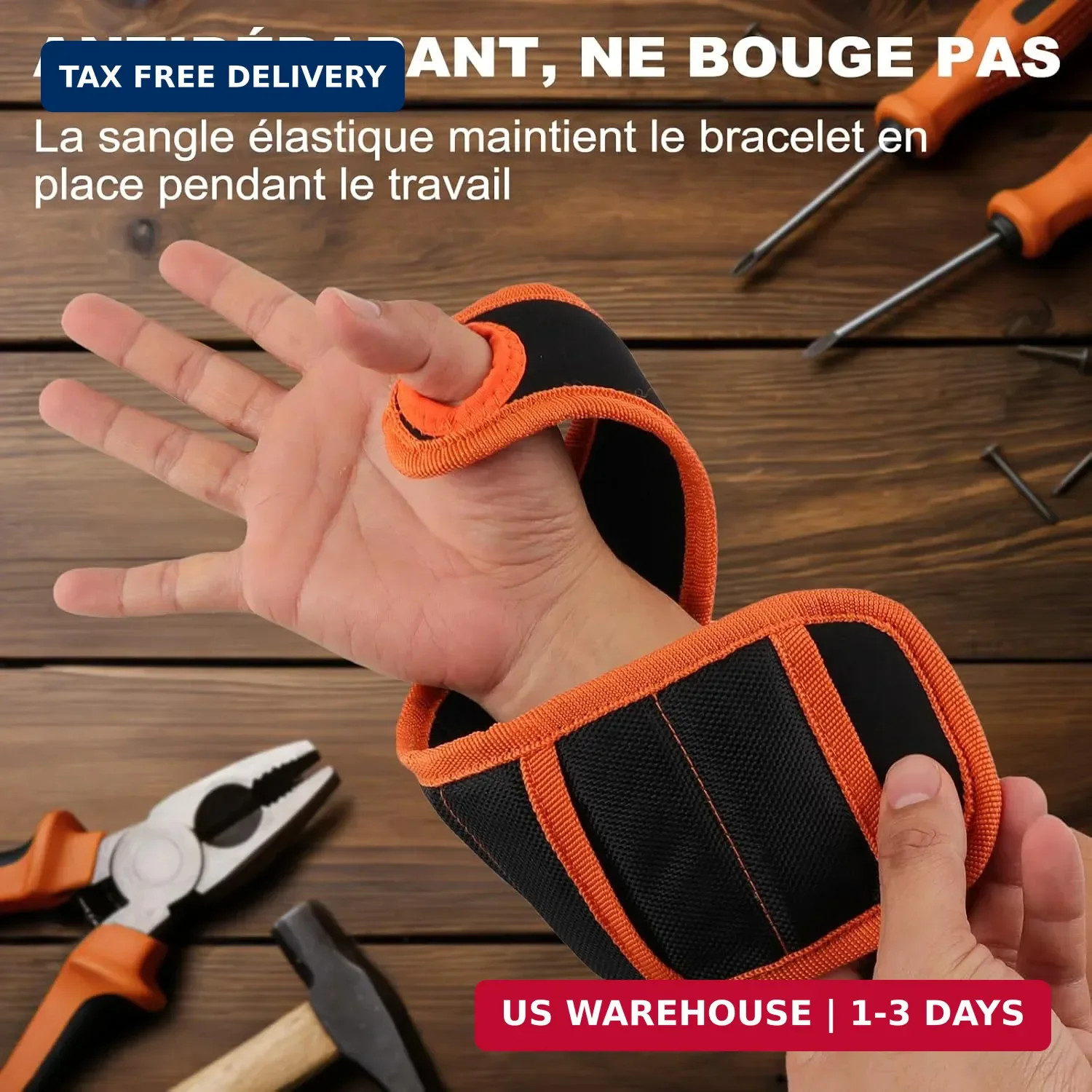 Allinside Magnetic Wristband for Tools, Tool Belt Wrist Band with 15 Powerful Ma