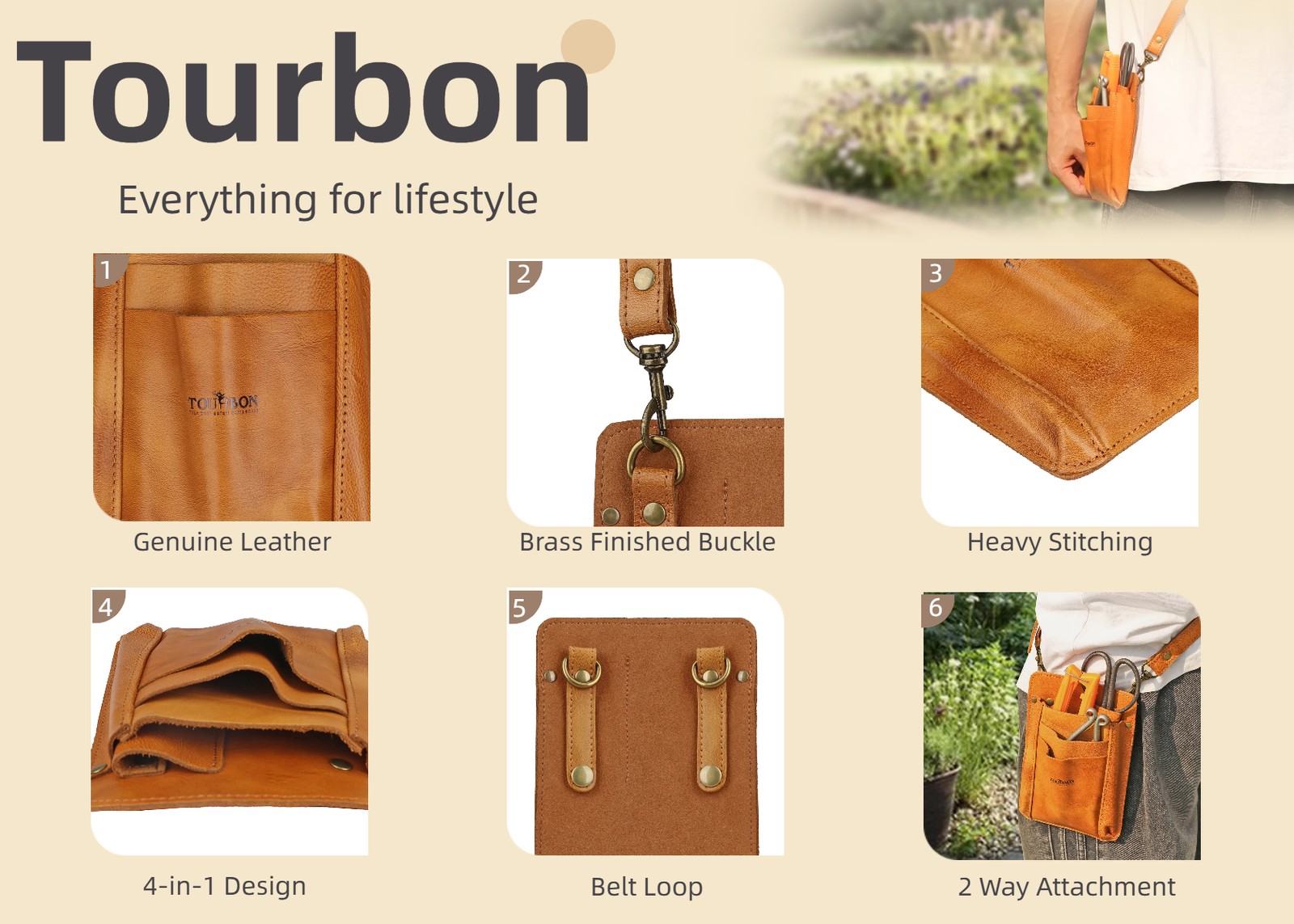 Leather Garden Belt Tools Organizer Pouch Florists Crossbody Girls Bag