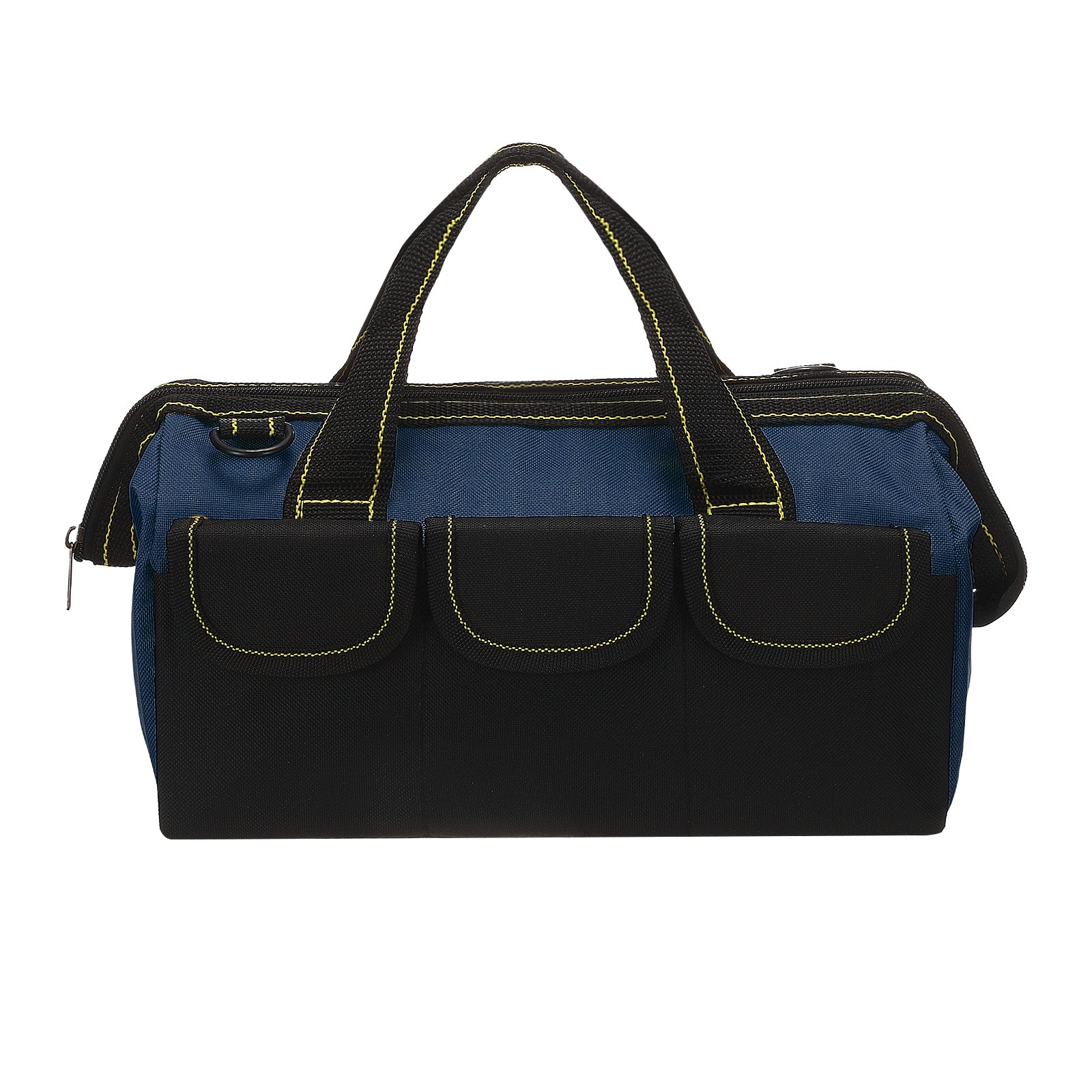 Wide Mouth Tool Bag 12.2 Inch Tote Bag with Adjustable Strap, Blue-black