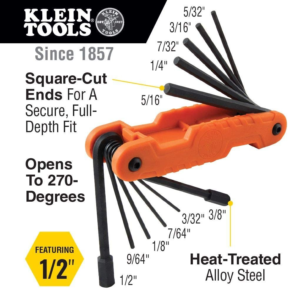Durable Tool Bag with 14 Pockets & 11-Piece Hex Wrench Set Included