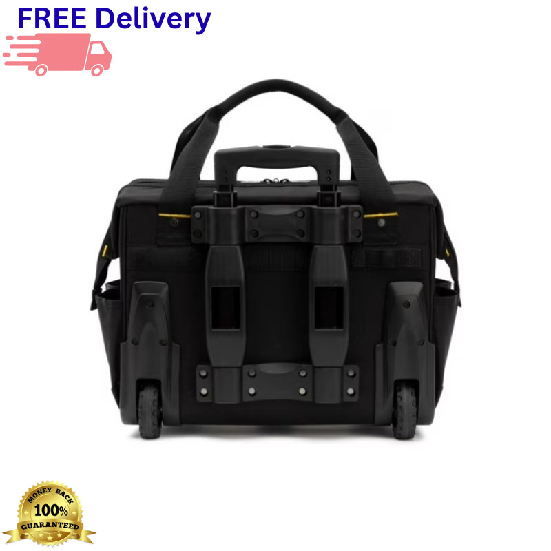 CAT 18″ Rolling Tool Bag 75lb Capacity 16 Pockets Heavy Duty Storage Caterpillar