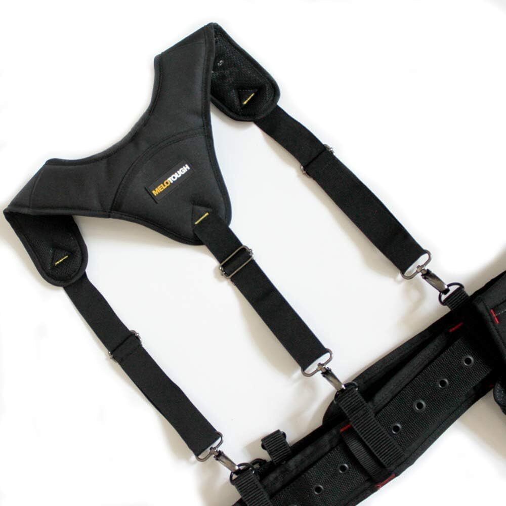 Black Padded Tool Belt Suspenders Adjustable Foam Comfort One Size Fits Most