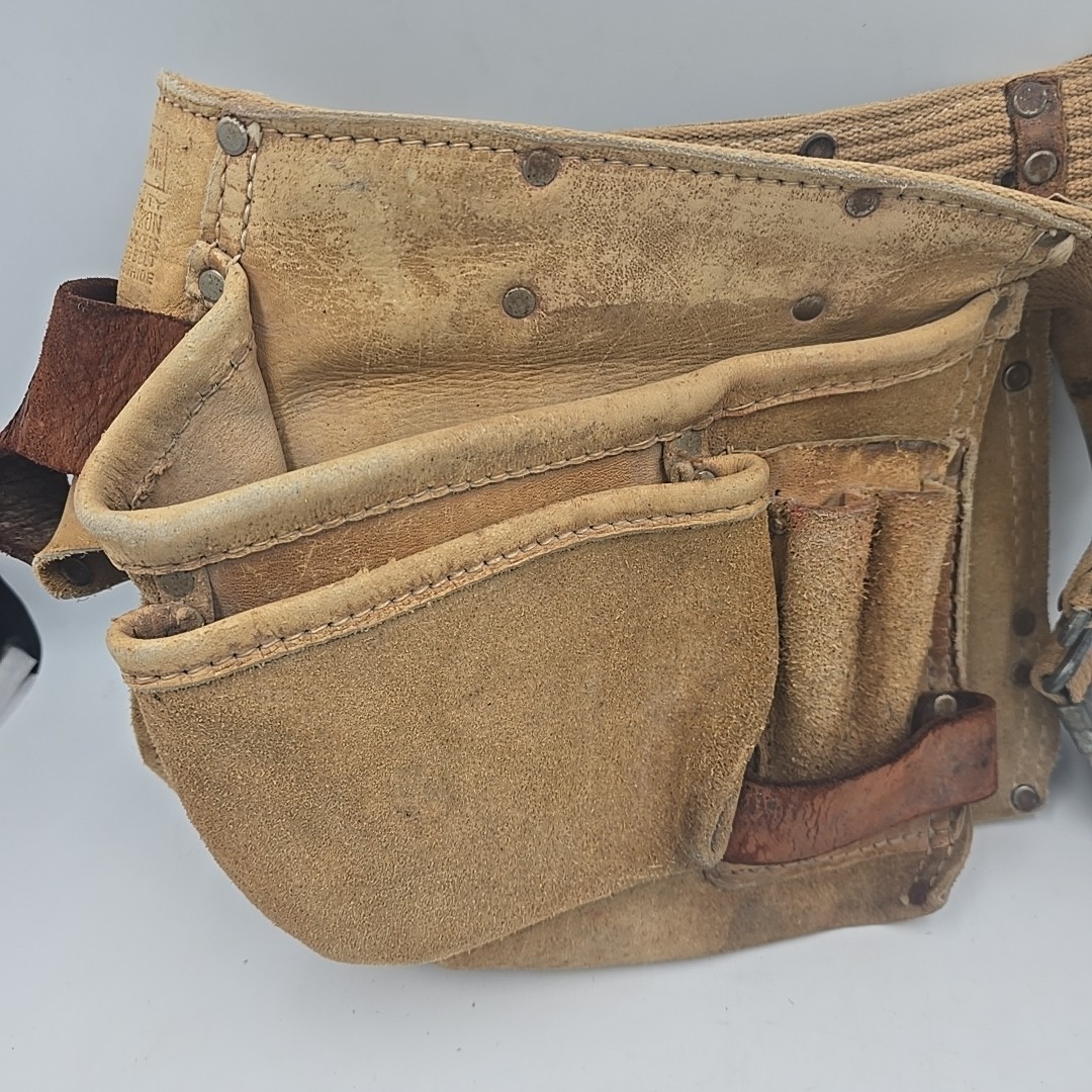 Vintage Sears Craftsman Carpenter Tool Belt Apron 45147 Heavy Top Grain Cowhide
