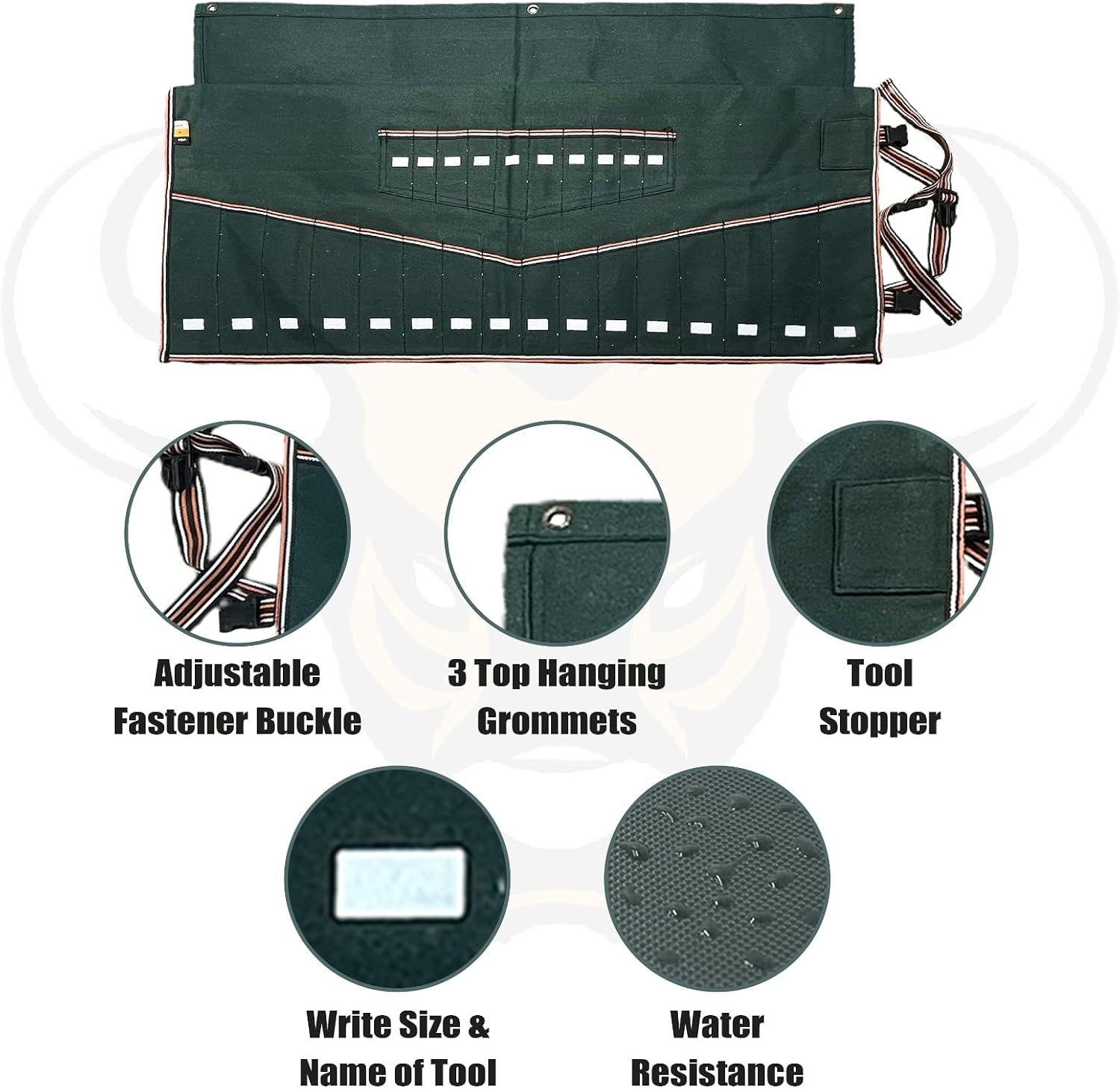 Wrench Set Tool Organizer W 26 Pockets for Tool Set, Metric & SAE Waterproof Bal