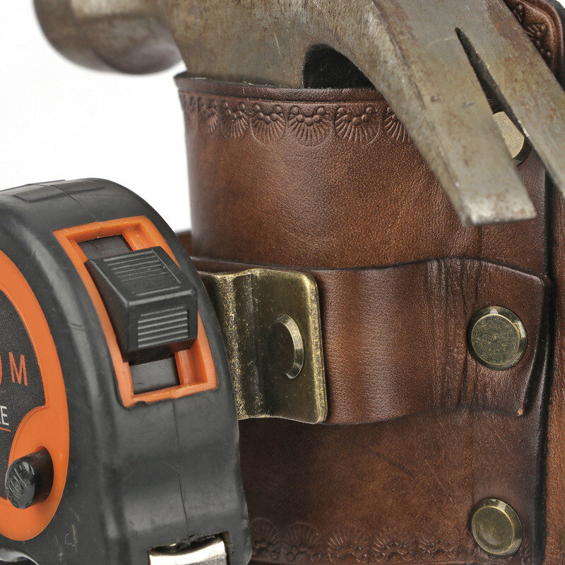 Leather 3-in-1 Tools Belt Carry Pouch Hammer Holster Tape Measure Holder-TOURBON