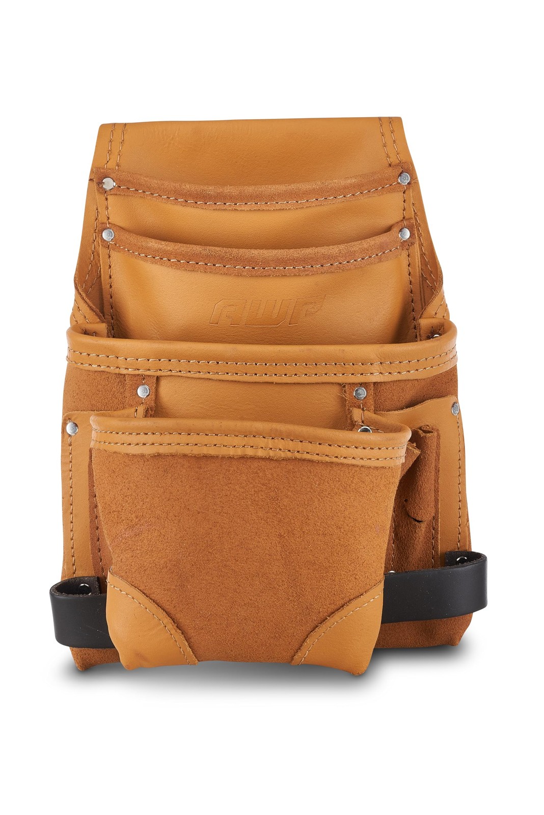 AWP Genuine Leather Premium Tool Pouch Multi-Pocket Organizer for 1 Pack, Tan