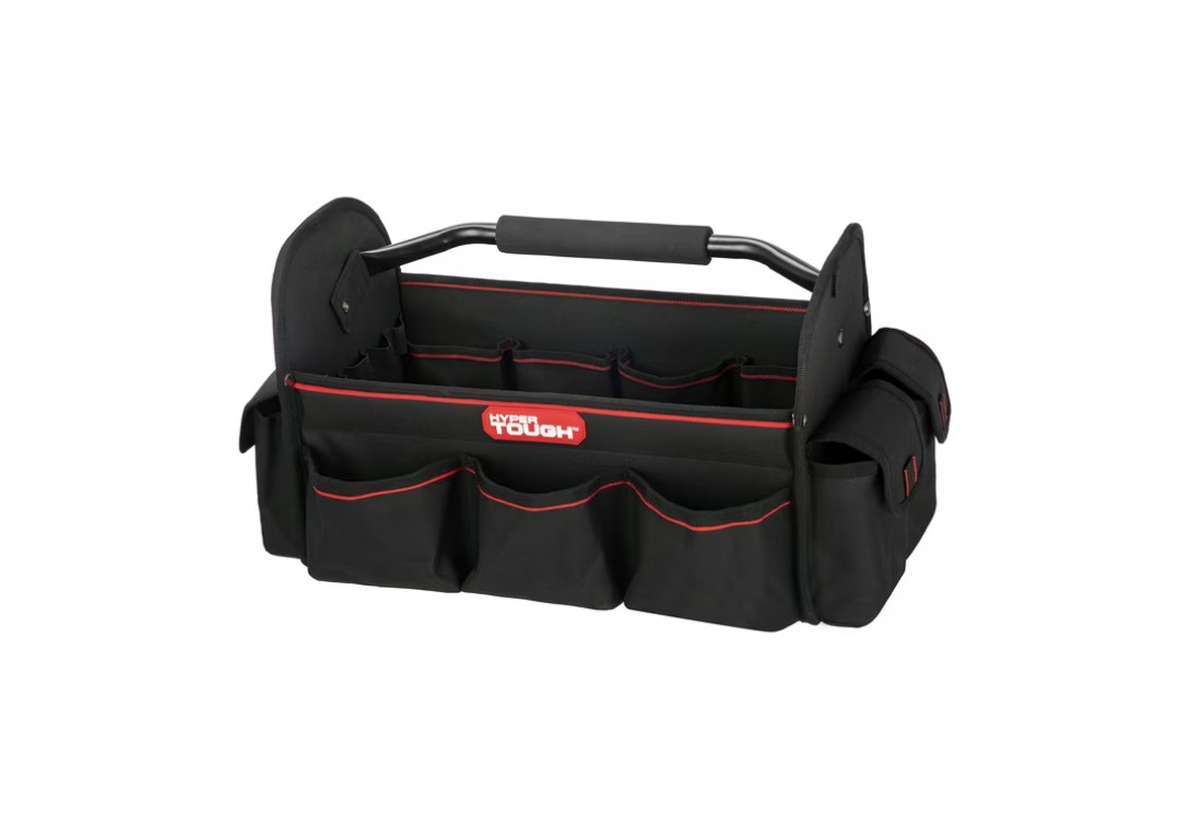 Hyper Tough 16-inch Open Top Tote with Soft Grip Handle