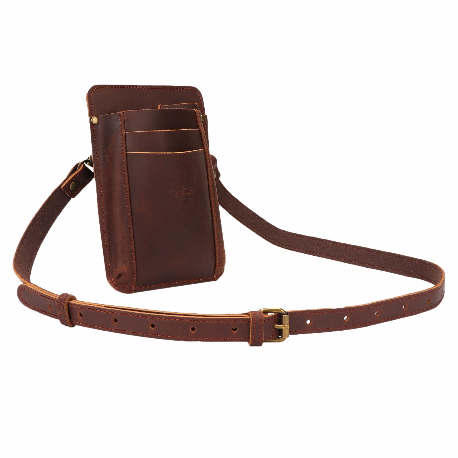 TOURBON Leather Garden Tool Florist Belt Pouch Tool Pocket Phone Case Sling Pack