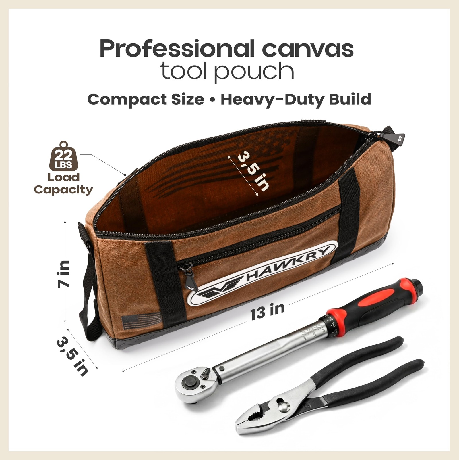 Canvas Tool Pouch Set (4 Pack) – Heavy Duty Tool Organizer Bags with Zipper, …